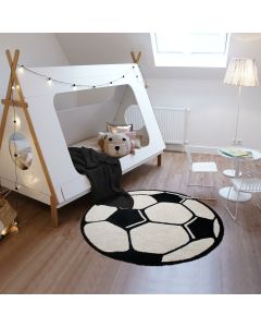 Tapis rond BALLO noir, blanc