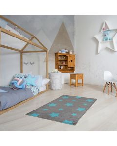 Tapis BULJI gris, turquois