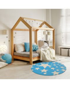 Tapis ETOILINO turquoise, crème