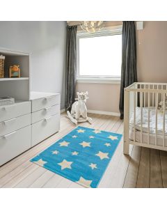 Tapis BULJI turquoise, crème