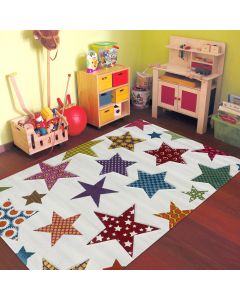 Tapis IGAL START crème, bleu, rouge, pourpre