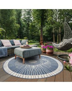 Tapis EXT COSMIC REVERSIBLE bleu, crème