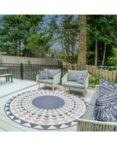 Tapis EXT HAYA REVERSIBLE bleu, blanc