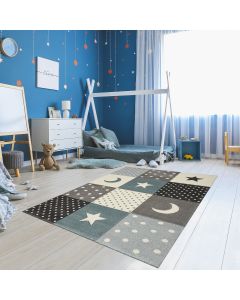 Tapis MINIKIDS 2 crème, bleu, noir