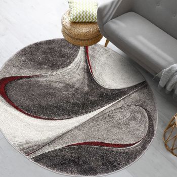 Tapis rond MADILA rouge