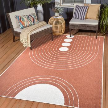 Tapis EX1 ARCO REVERSIBLE Terracotta, écru