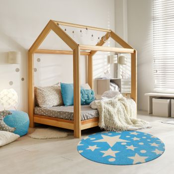 Tapis ETOILINO turquoise, crème