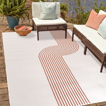 Tapis COURBO REVERSIBLE terracotta, crème