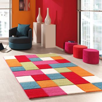 Tapis KIDS CARREAUX multicolore
