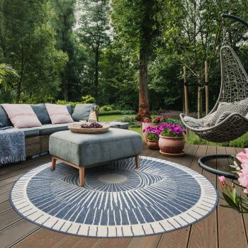 Tapis EXT COSMIC REVERSIBLE bleu, crème