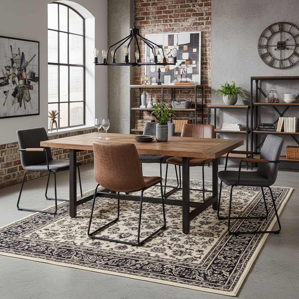 Tapis BC SANS MEDAILLON ivoire salle à manger style oriental